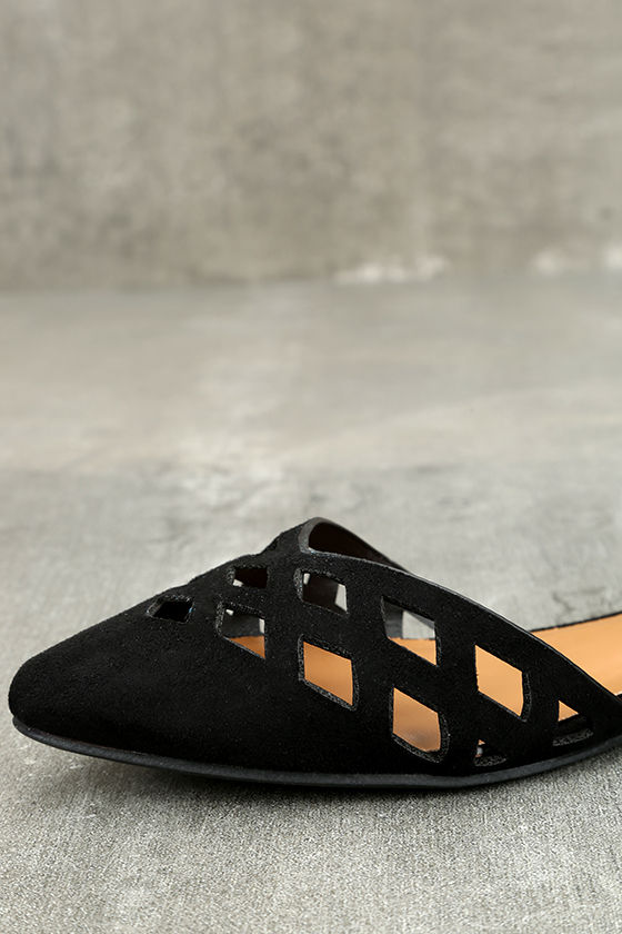 black ankle flats