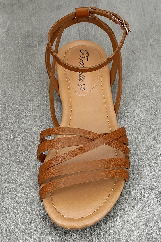 tan ankle strap