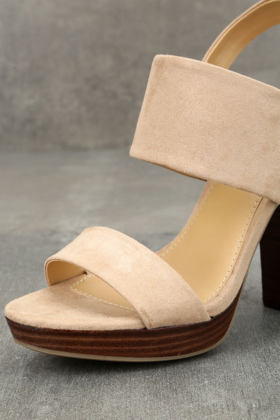 tan suede platform heels