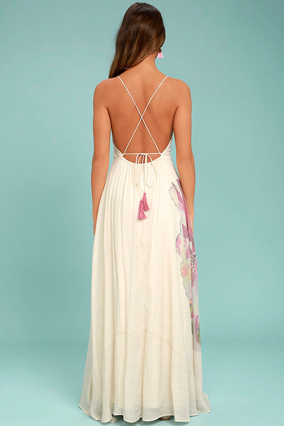 cream floral maxi