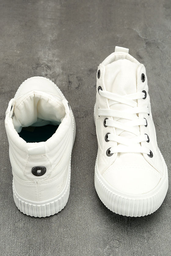 Blowfish Crawler - White Canvas Sneakers - High Top Sneakers - $39.00