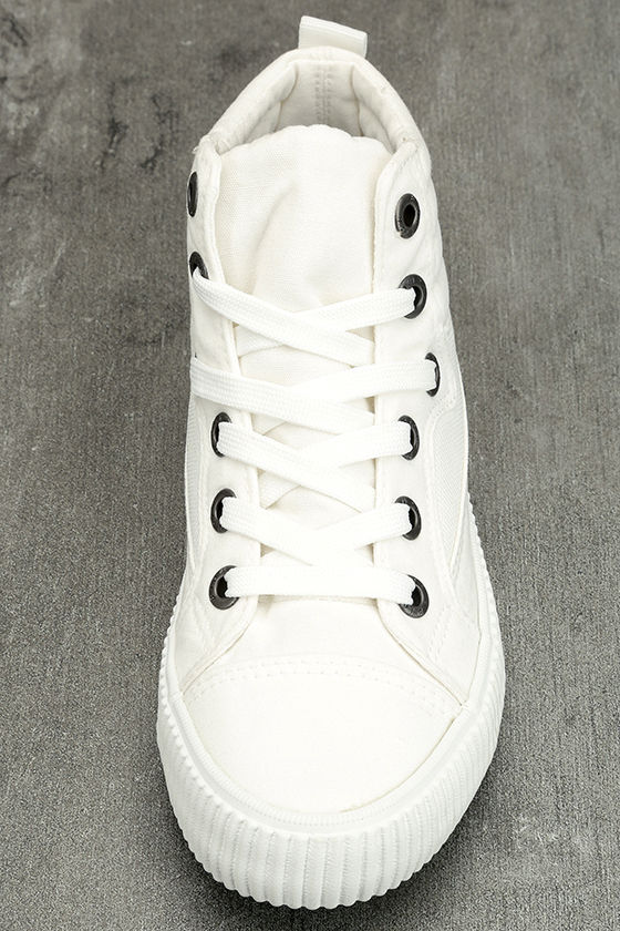 Blowfish Crawler - White Canvas Sneakers - High Top Sneakers - $39.00