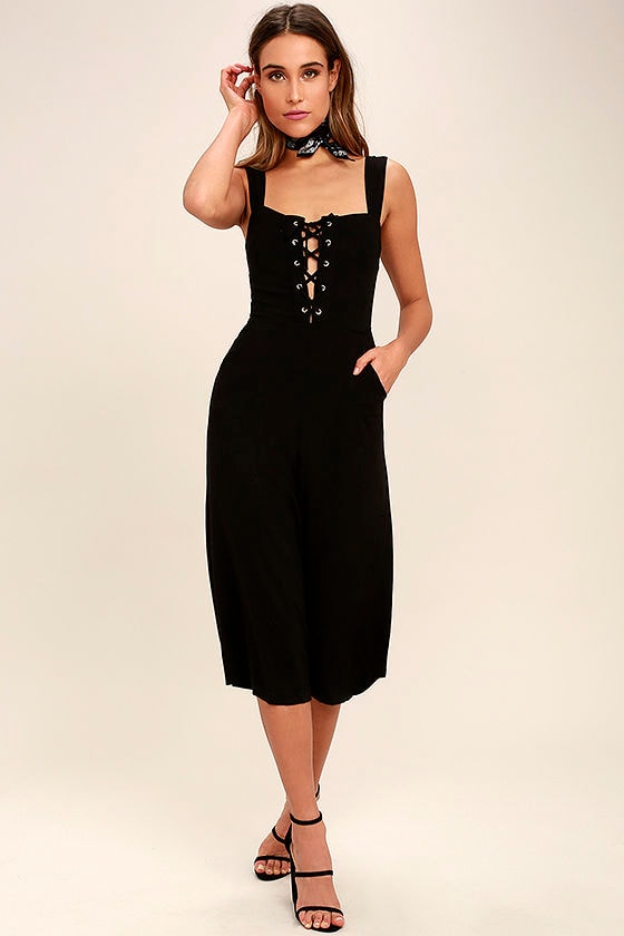 lace up jumpsuit