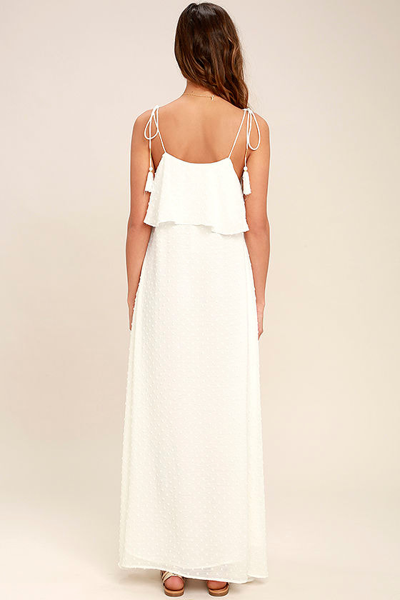 Moon River - Lovely Ivory Dress - Lace Dress - Maxi Dress - $95.00