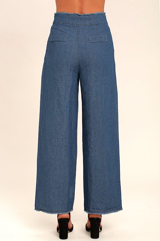 Only - Onliria Life Chambray Wide Pant Tlr - 4963830 Naval Academy Melange main image 1