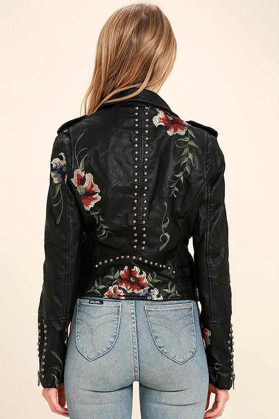 Blank NYC As You Wish - Embroidered Moto Jacket - Studded Moto Jacket