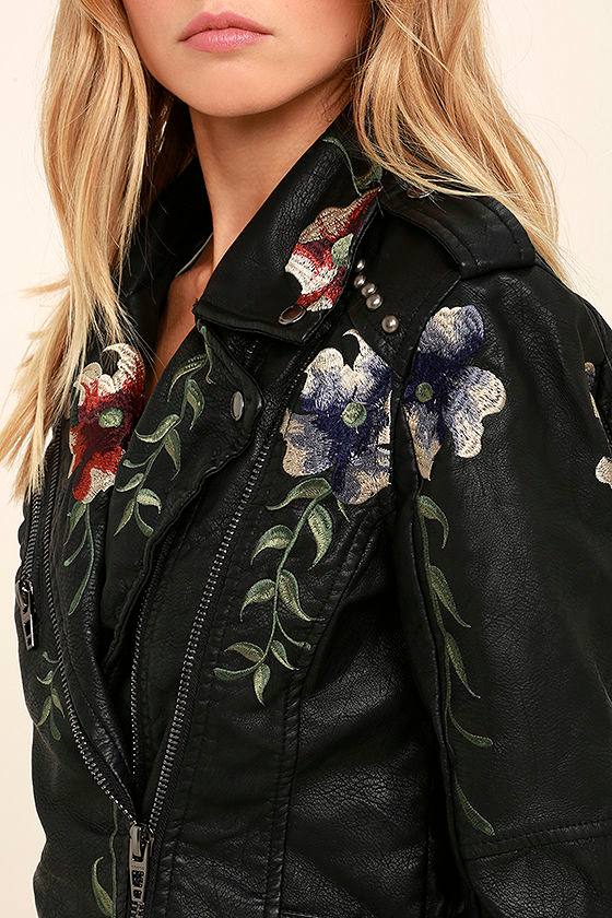 Blank NYC As You Wish Embroidered Moto Jacket Studded Moto Jacket