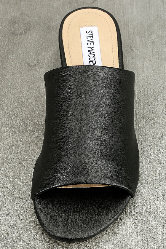 steve madden black slide sandals
