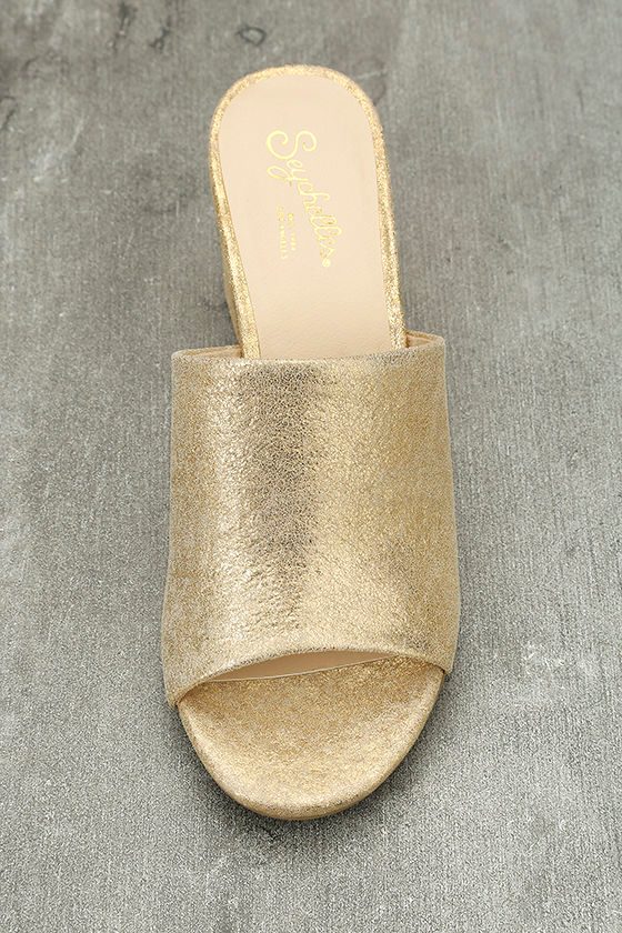 Gold Mule Sandals : Suru Women Mules Shoes Gold Silver Bridal Sandals Stilettos Matel High Heels 