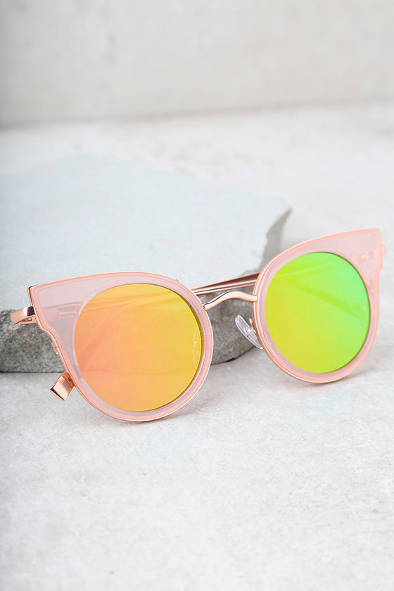 Cool Pink Sunglasses Mirrored Sunglasses Round Sunglasses 22.00