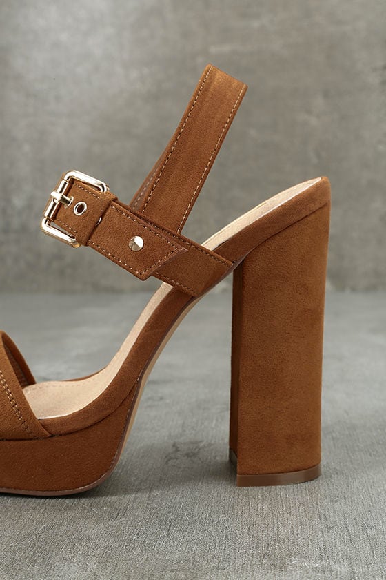 platform tan heels