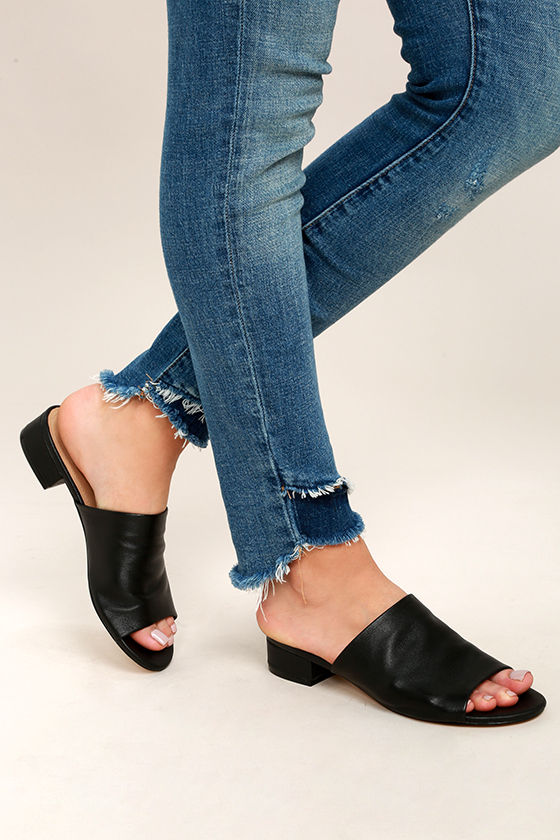 steve madden black slides