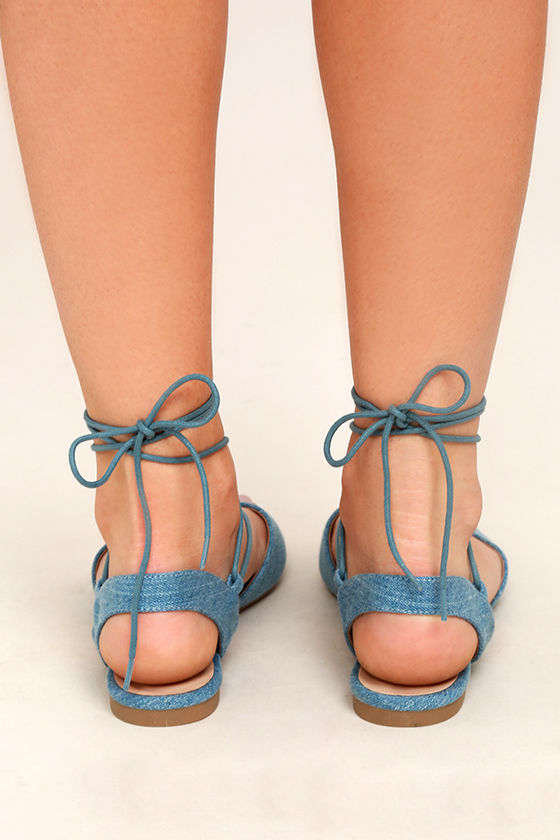 flats that lace up the leg
