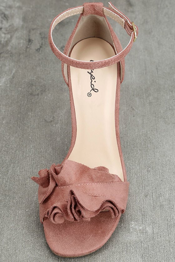 shae mauve suede platform ankle strap heels