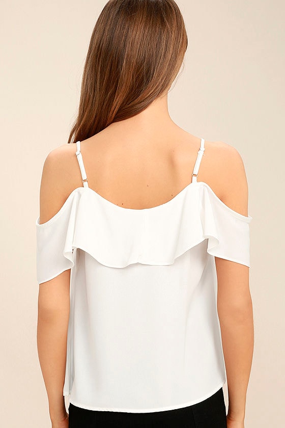 Cute White Top - Off-the-Shoulder Top - Short Sleeve Top - $39.00