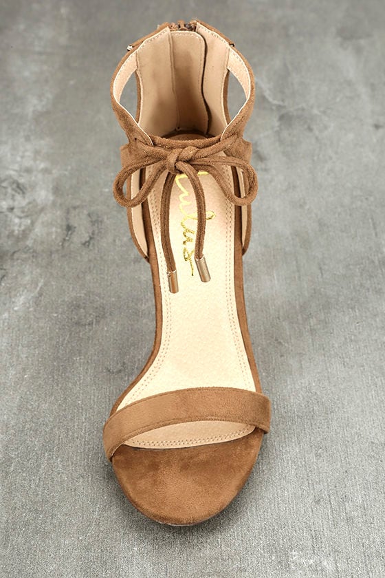 camel suede heels