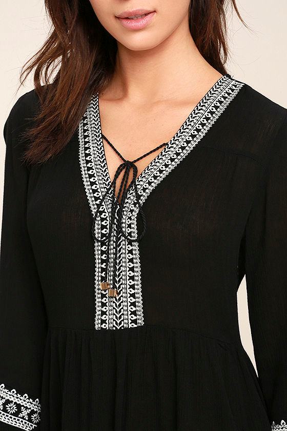 Lovely Black and White Dress Embroidered Dress Black Bell Sleeve Dress 54.00 Lovely Black and White Dress Embroidered Dress Black Bell Sleeve Dress 54.00