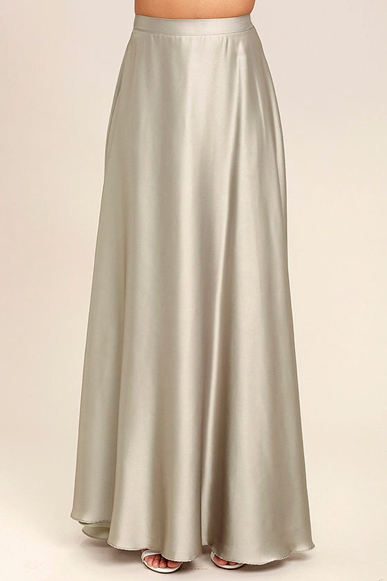 light grey satin ankle pants