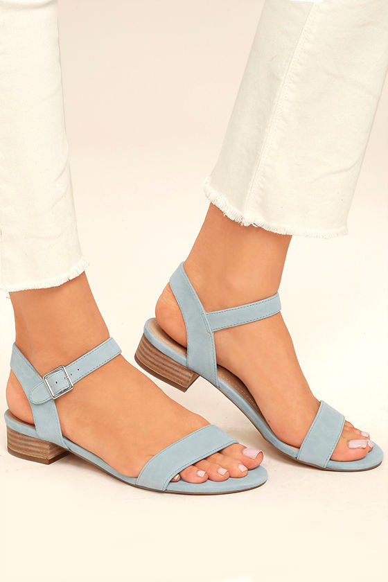 Steve Madden Cache Sandals - Light Blue Sandals - Suede Leather Heels - $69.00