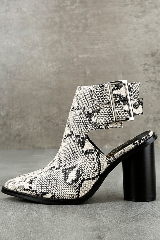 cute snakeskin booties