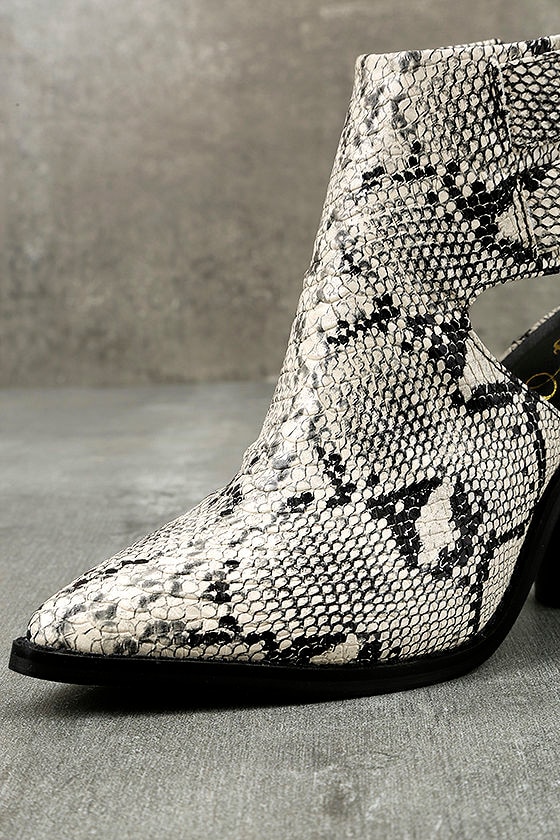 ankle snakeskin booties