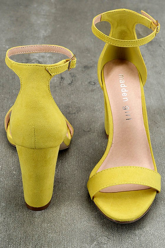 Cute Yellow Heels Ankle Strap Heels Yellow Shoes 49.00