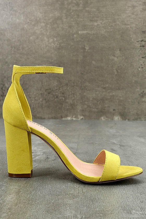 yellow heels with strap