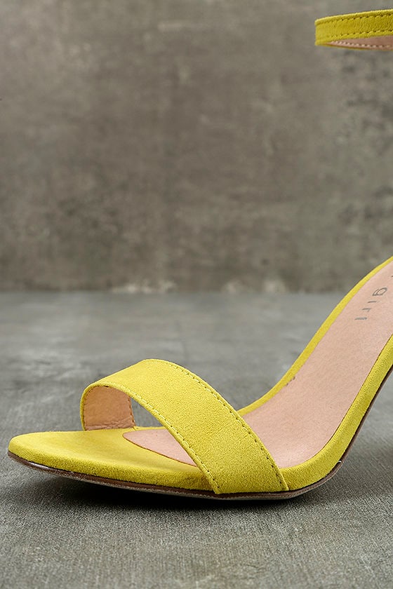 yellow heels with strap