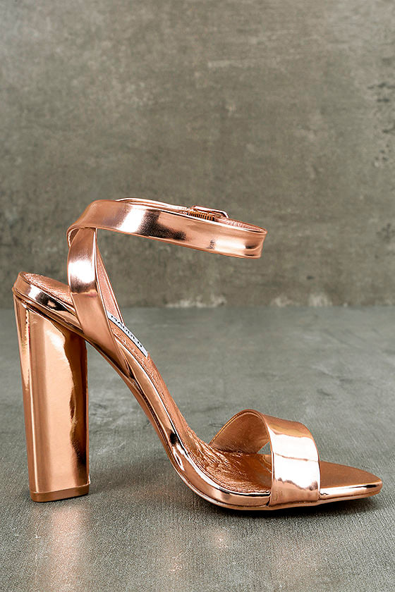 rose gold heels ankle strap