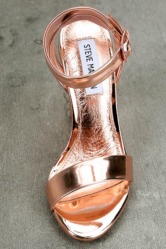 Steve Madden Treasure Rose Gold Heels Ankle Strap Heels 99 95