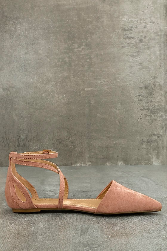 blush pointed flats