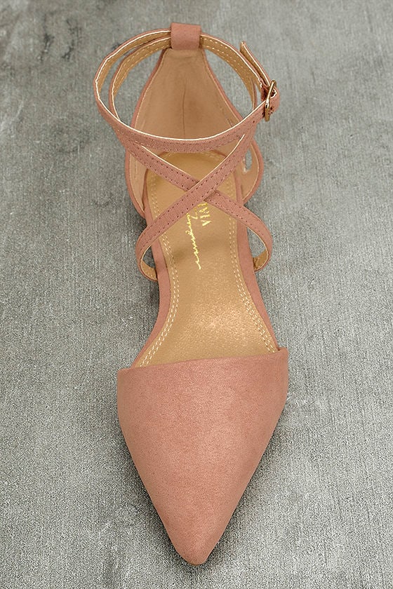 blush pointed flats