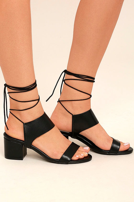 leather lace up heel