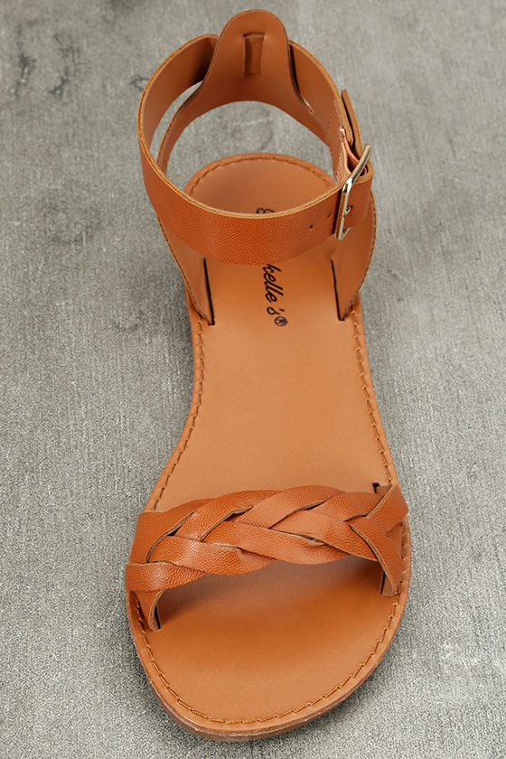 tan ankle strap