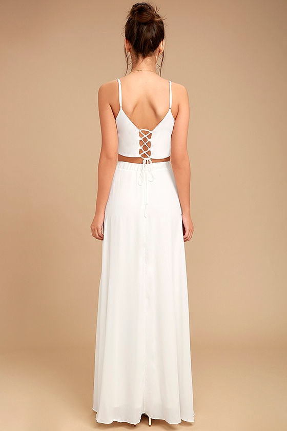 Chic White Dress - Two-Piece Dress - Maxi Dress - $89.00