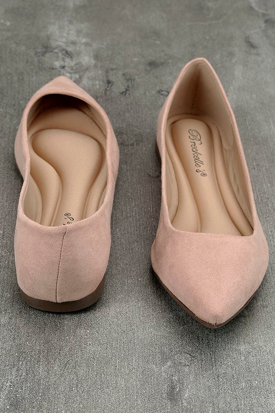 blush pointed flats
