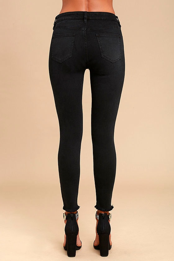 high waisted black washed jeans