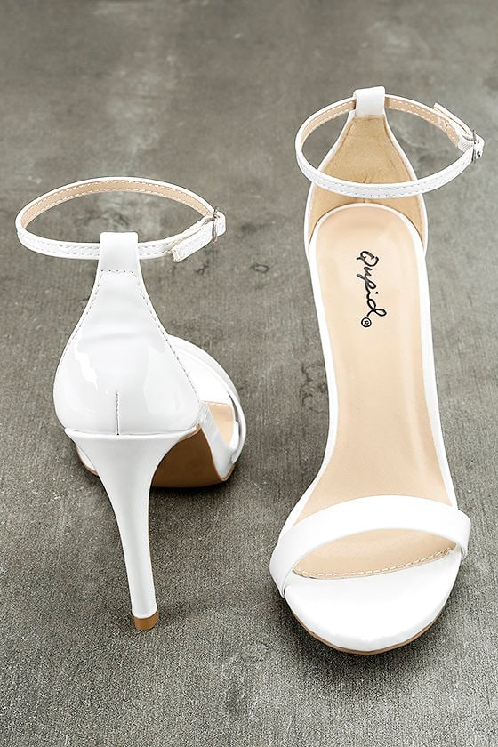 white patent leather stilettos