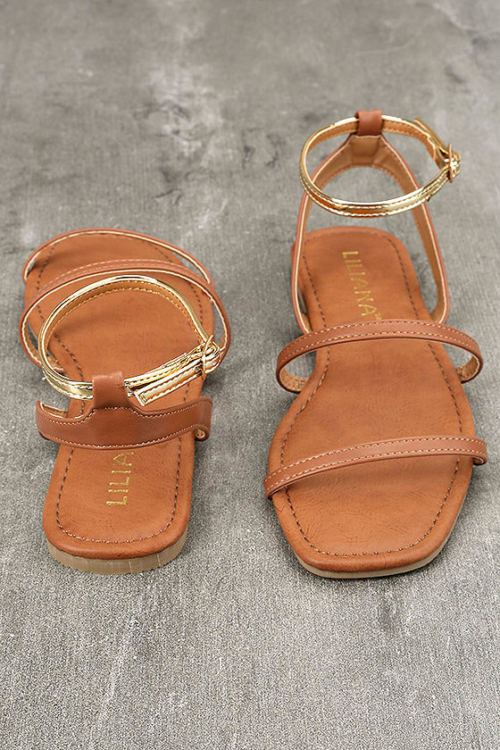 tan and gold sandals