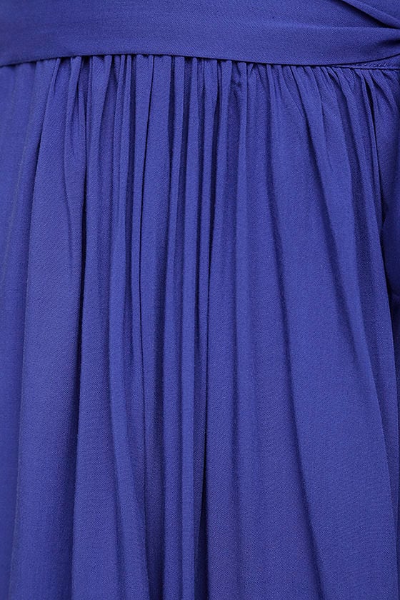 Lovely Royal Blue Dress - Maxi Dress - Wrap Dress - $49.00