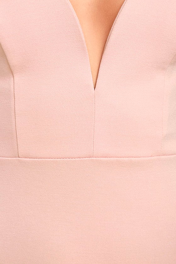 Sexy Blush Pink Dress - Midi Dress - Bodycon Dress - $45.00
