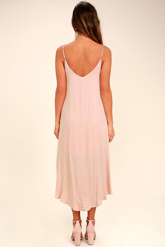 Cute Blush Dress Midi Dress Satin Dress 72.00