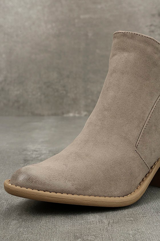 grey taupe booties