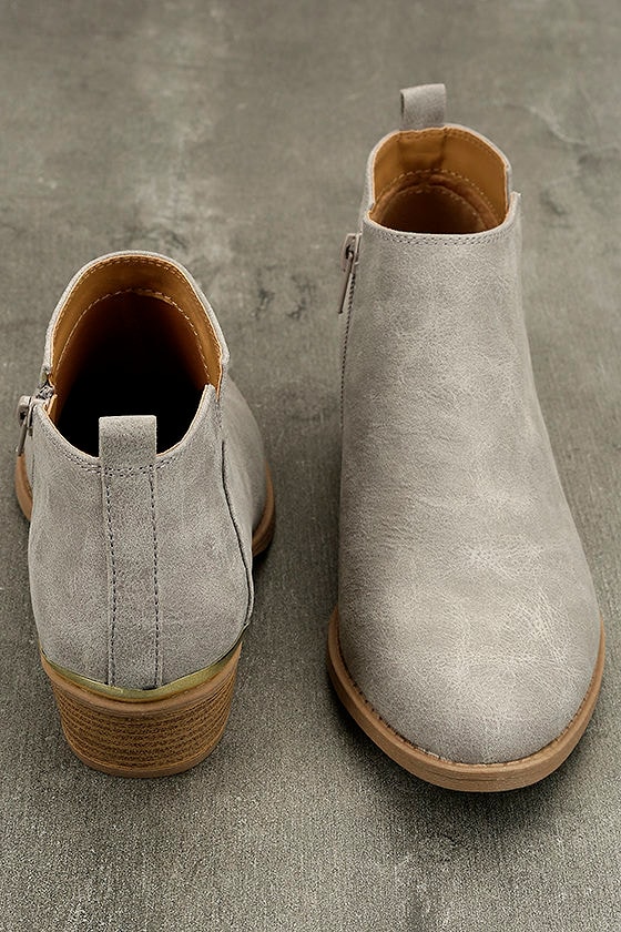short grey booties