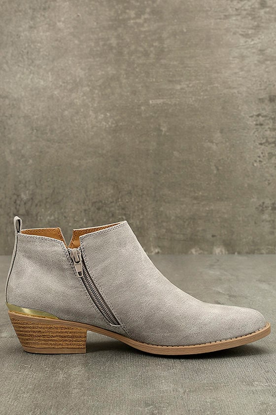 short grey booties