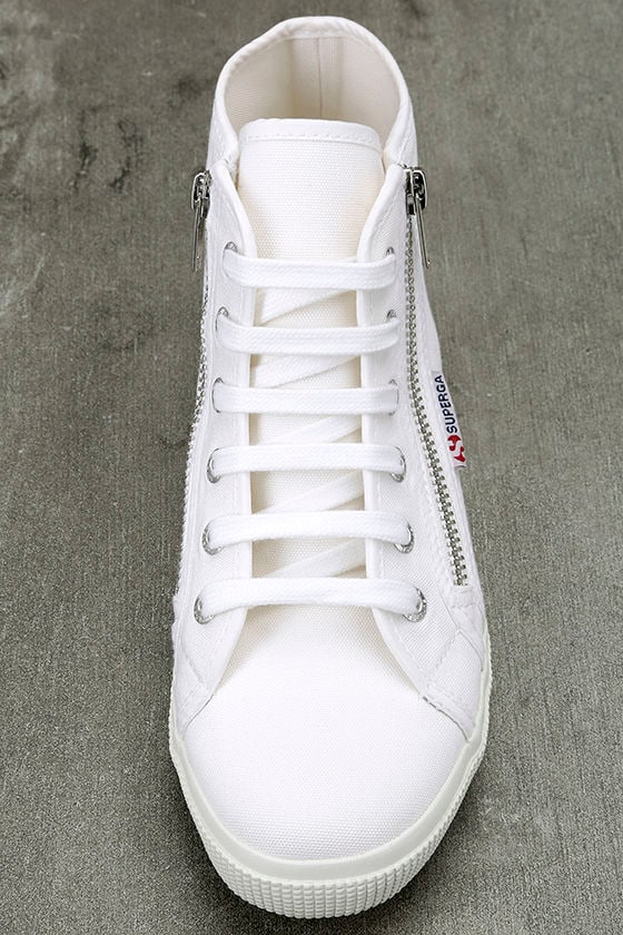 white canvas shoes superga