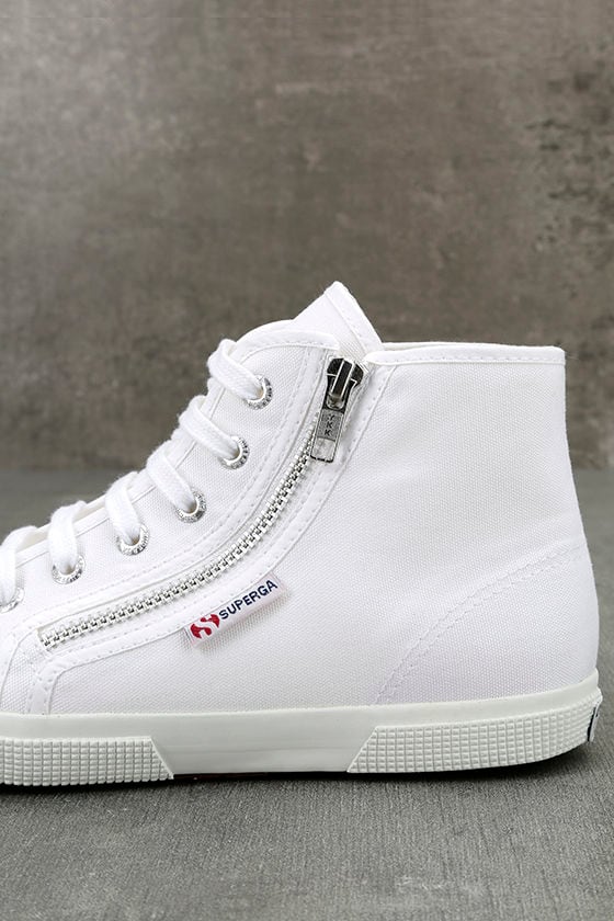 white canvas shoes superga