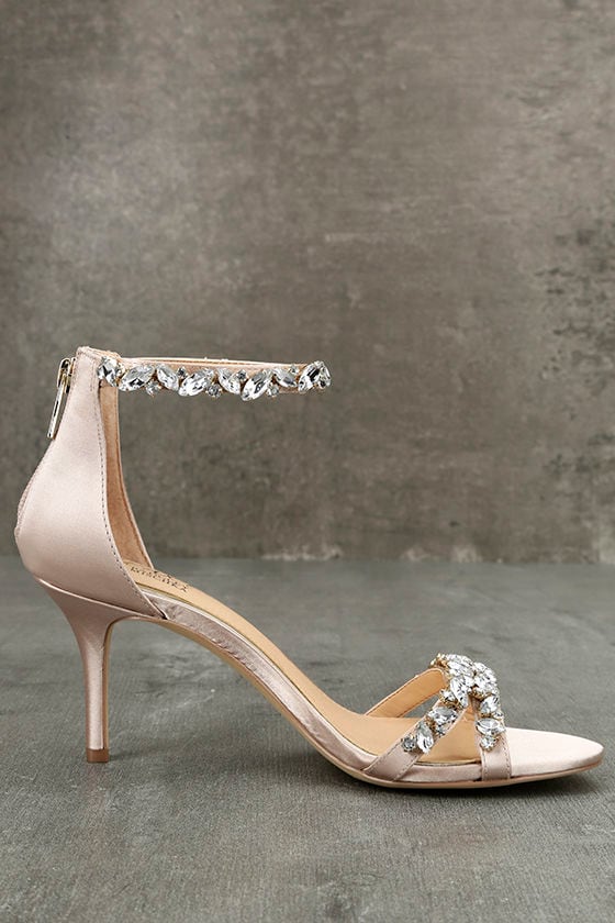 badgley mischka rhinestone heels