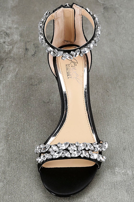 badgley mischka jeweled heel