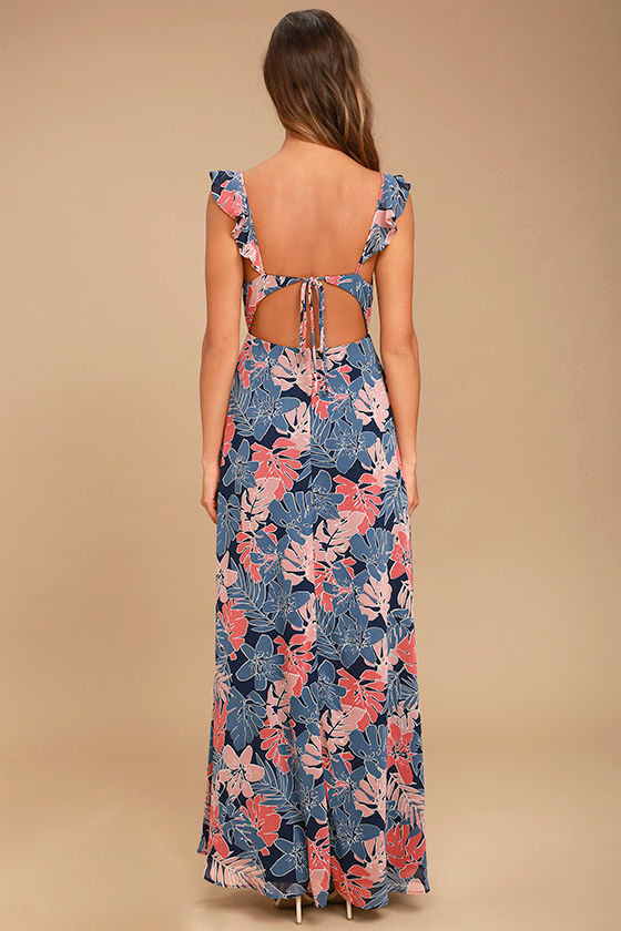 navy blue floral maxi